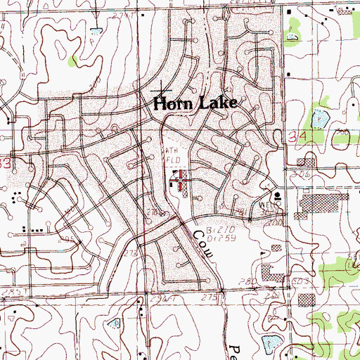 Topographic Map of Horn Lake Elementary School, MS