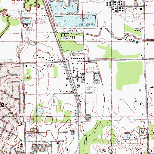 Topographic Map of Horn Lake Junior High School, MS