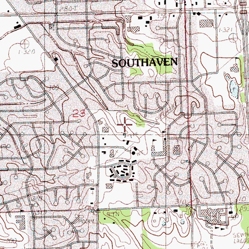 Topographic Map of Jaycees Park, MS