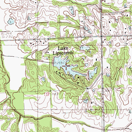 Topographic Map of Lake Lipscomb, MS