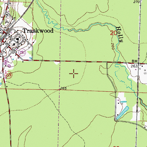 Topographic Map of Township of Traskwood, AR