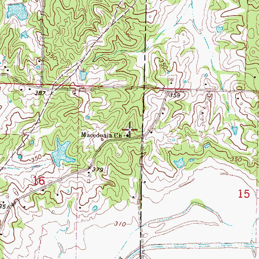 Topographic Map of Macedonia Cemetery, MS
