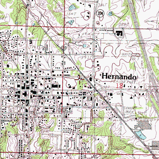 Topographic Map of Magnolia Grove, MS