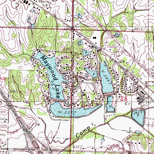 Topographic Map of Maywood, MS