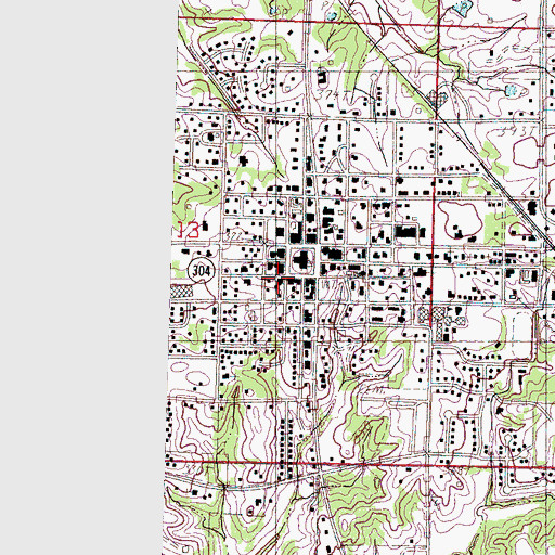 Topographic Map of McIngvale Clock Museum, MS