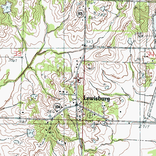 Topographic Map of New Prospect Baptist Church, MS