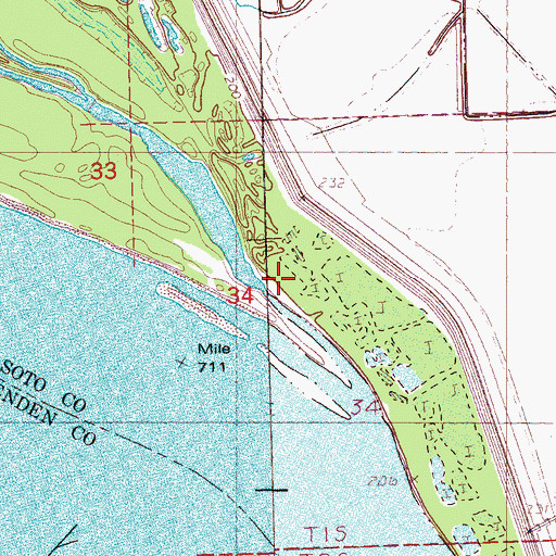 Topographic Map of Norfolk Landing (historical), MS