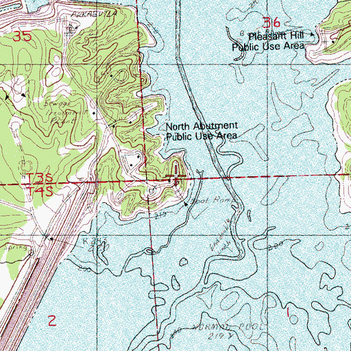 Topographic Map of North Abutment Public Use Area, MS