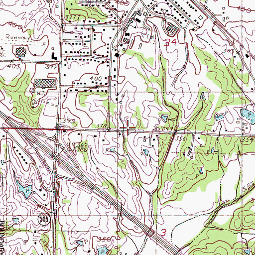 Topographic Map of Olive Branch Church of Christ, MS