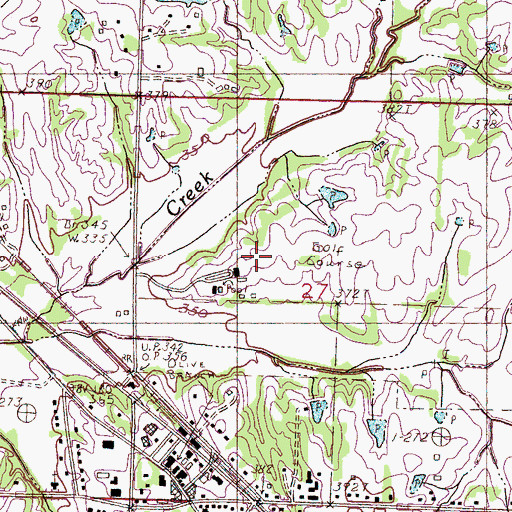 Topographic Map of Olive Branch Country Club, MS