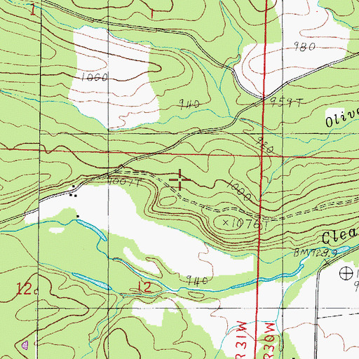Topographic Map of Township of Blansett, AR