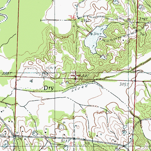 Topographic Map of Pentacostal Church (historical), MS