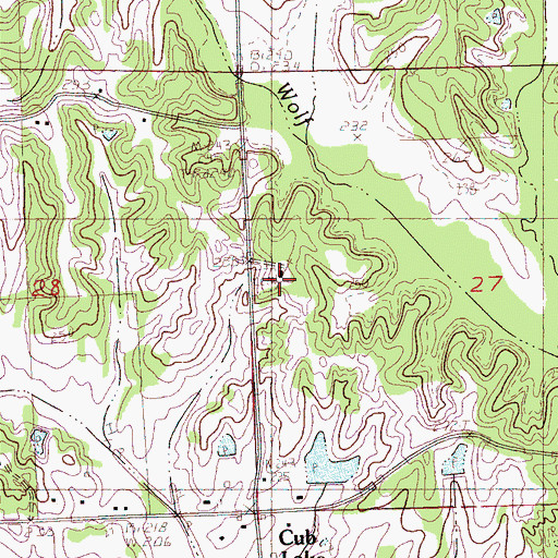 Topographic Map of Pleasant Grove Church, MS