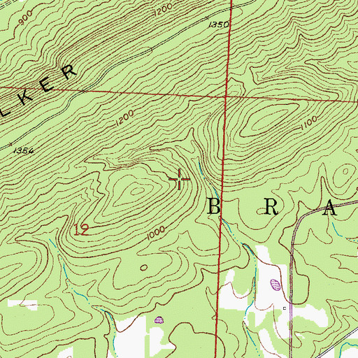 Topographic Map of Township of Brawley, AR