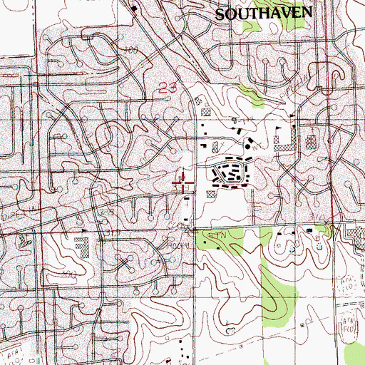 Topographic Map of Prince of Peace Lutheran Church, MS