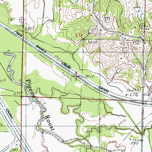 Topographic Map of Red Banks Creek Canal, MS