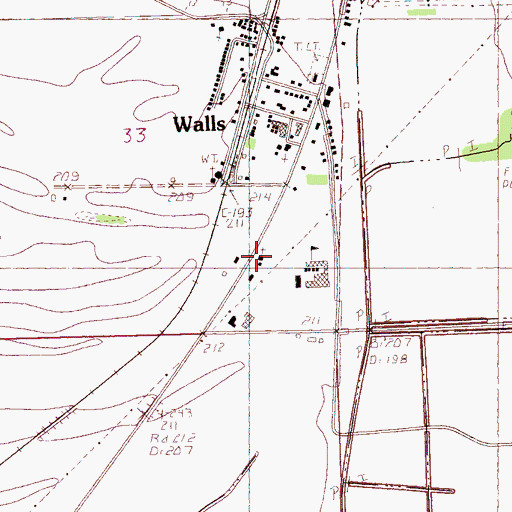 Topographic Map of Sacred Heart Catholic Church, MS
