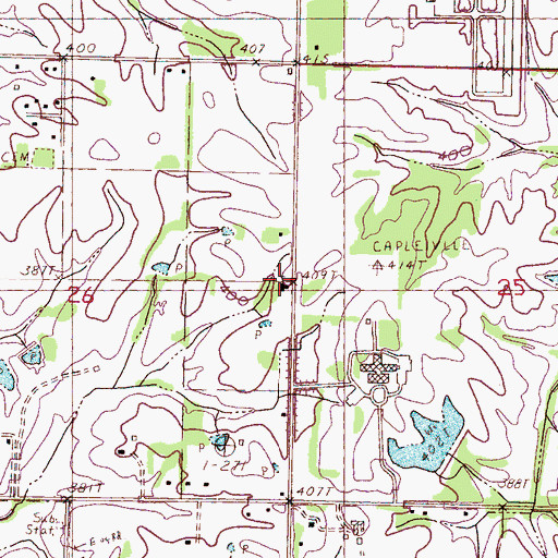 Topographic Map of Saint Lukes Church of God in Christ, MS