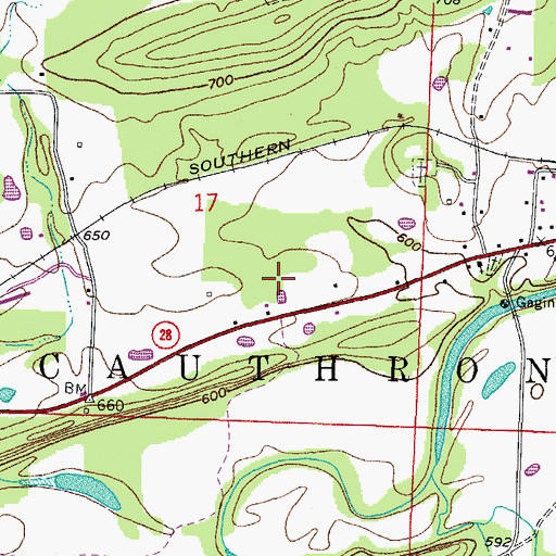 Topographic Map of Township of Cauthron, AR