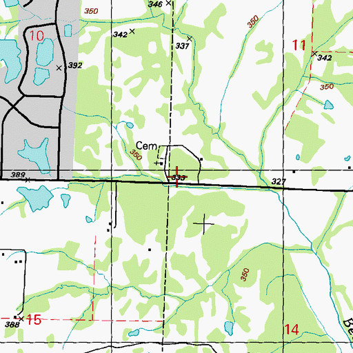 Topographic Map of Shiloh School (historical), MS