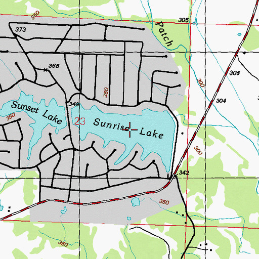Topographic Map of Sunrise Lake, MS