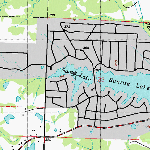 Topographic Map of Sunset Lake, MS