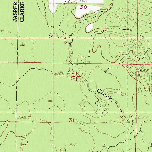 Topographic Map of Dry Creek, MS