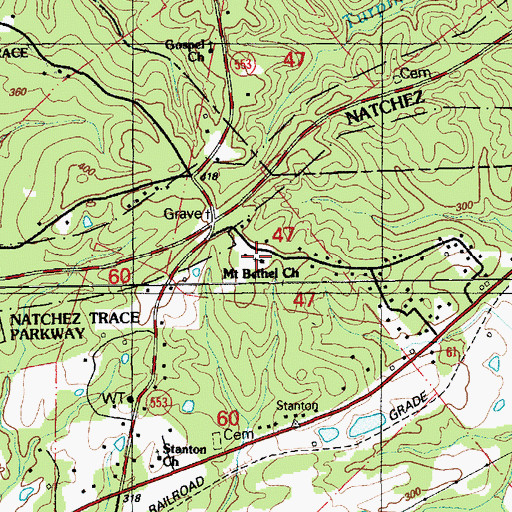 Topographic Map of Mount Bethel Church, MS