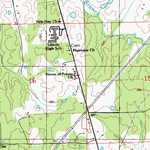 Topographic Map of House of Prayer Church, MS