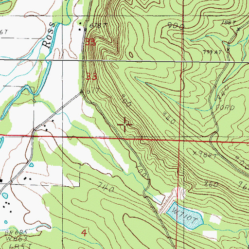 Topographic Map of Township of Denton, AR