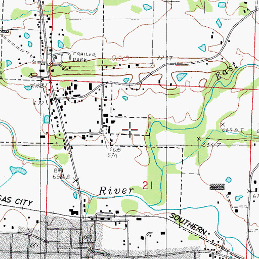 Topographic Map of Township of Hickman, AR