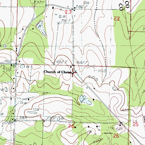 Topographic Map of Church of Christ, MS