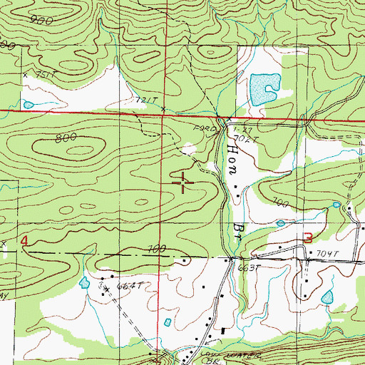 Topographic Map of Township of Hon, AR