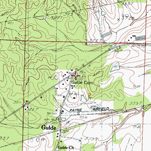 Topographic Map of Gulde Cemetery, MS