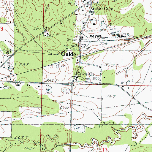 Topographic Map of Gulde Church, MS