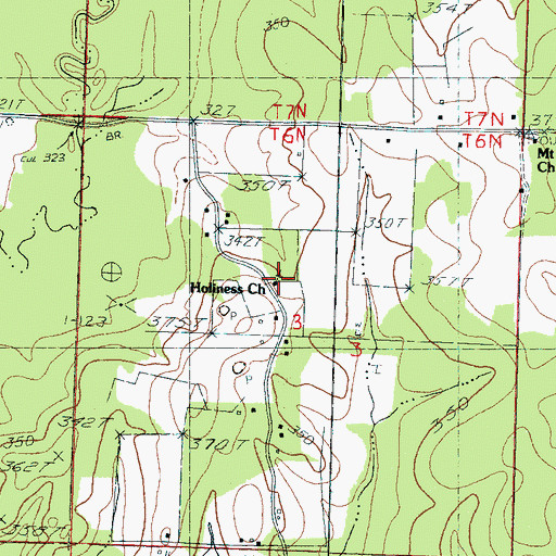 Topographic Map of Holiness Church, MS