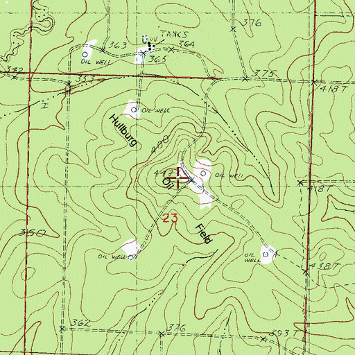 Topographic Map of Hullburg Oil Field, MS