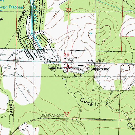 Topographic Map of Lake Harbor Church, MS