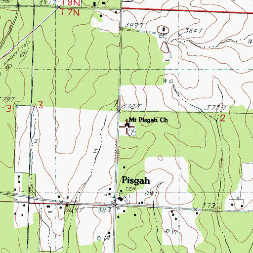 Topographic Map of Mount Pisgah Church, MS