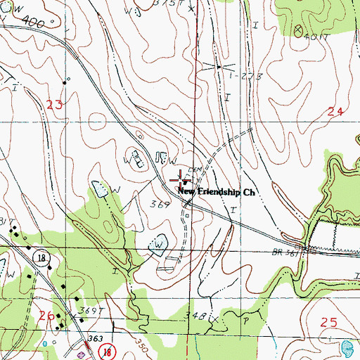 Topographic Map of New Friendship Church, MS