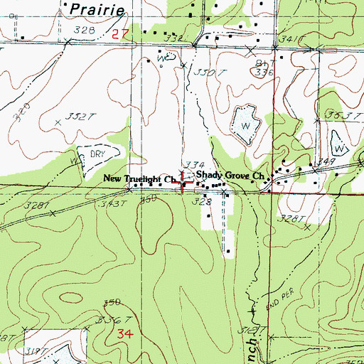 Topographic Map of New Truelight Church, MS