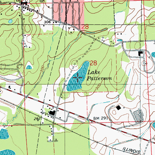 Topographic Map of Lake Patterson, MS