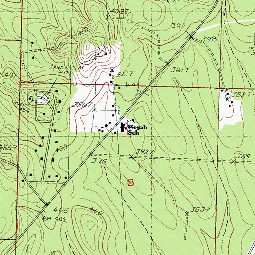 Topographic Map of Pisgah School, MS