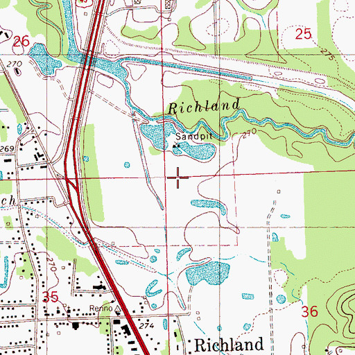 Topographic Map of Richland, MS