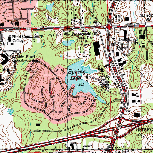 Topographic Map of Spring Lake, MS