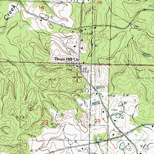 Topographic Map of Thorn Hill Church, MS