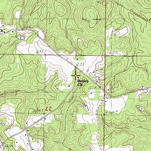 Topographic Map of Bexley Baptist Church, MS