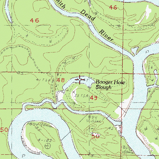 Topographic Map of Booger Hole Slough, MS
