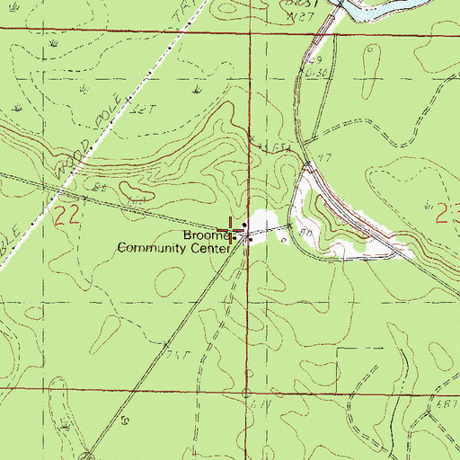 Topographic Map of Broome Community Center, MS