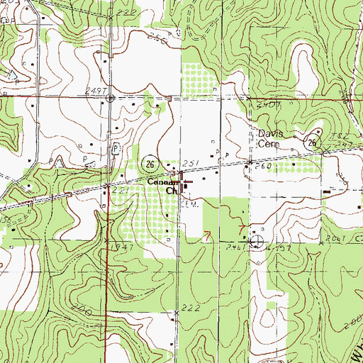 Topographic Map of Canaan Baptist Church, MS
